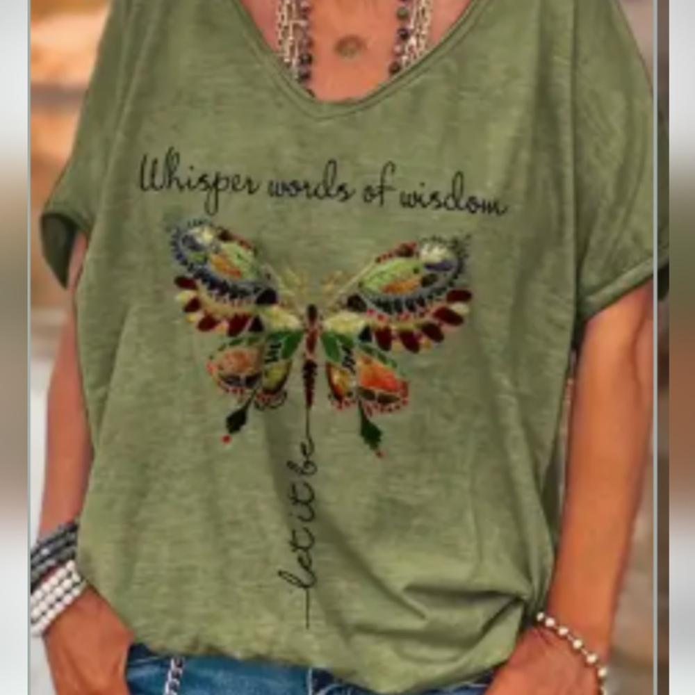 New XL Green Graphic Women's Top